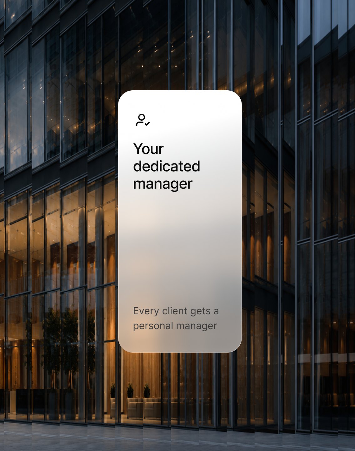 MSB Gate "Your dedicated manager" card