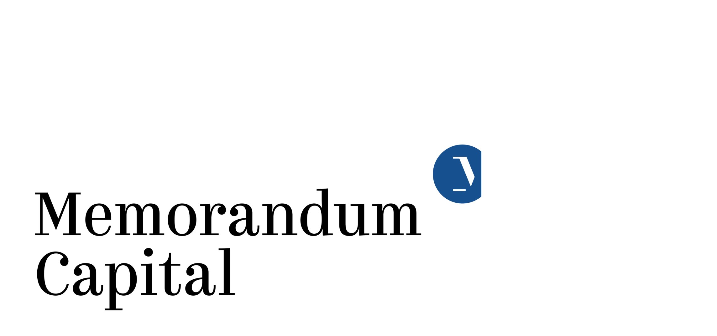 Memorandum Capital logo with blue round emblem
