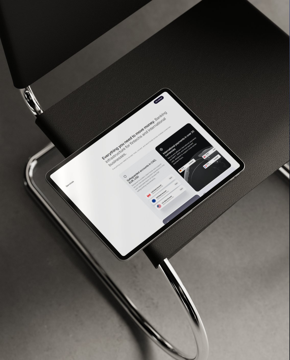 MSB Gate services section on a tablet