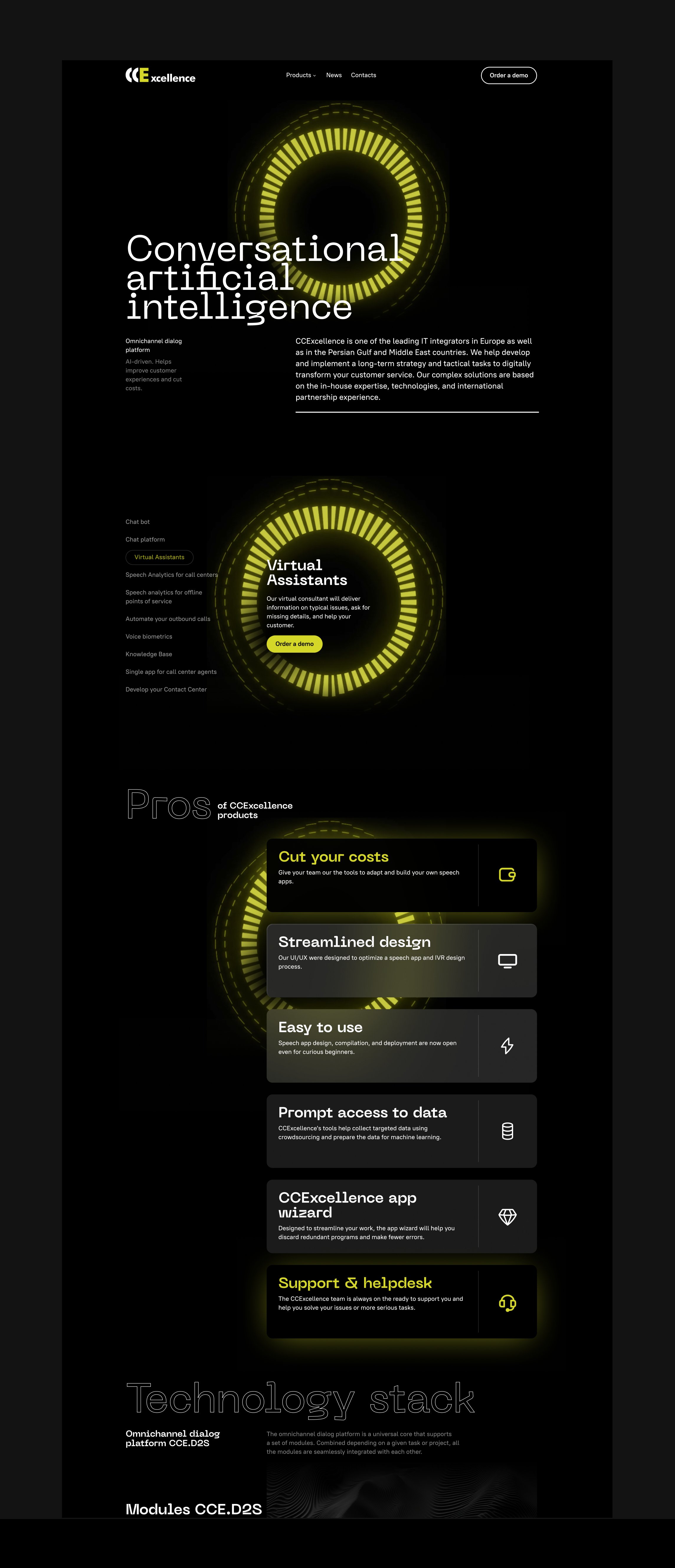 CC Excellence homepage full-page design
