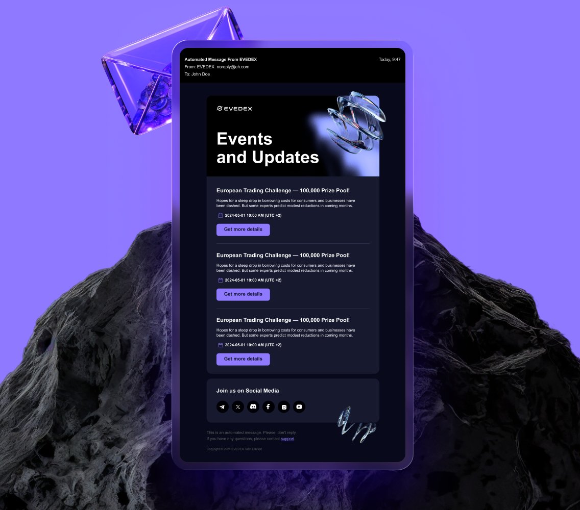 EVEDEX Events and Updates email newsletter