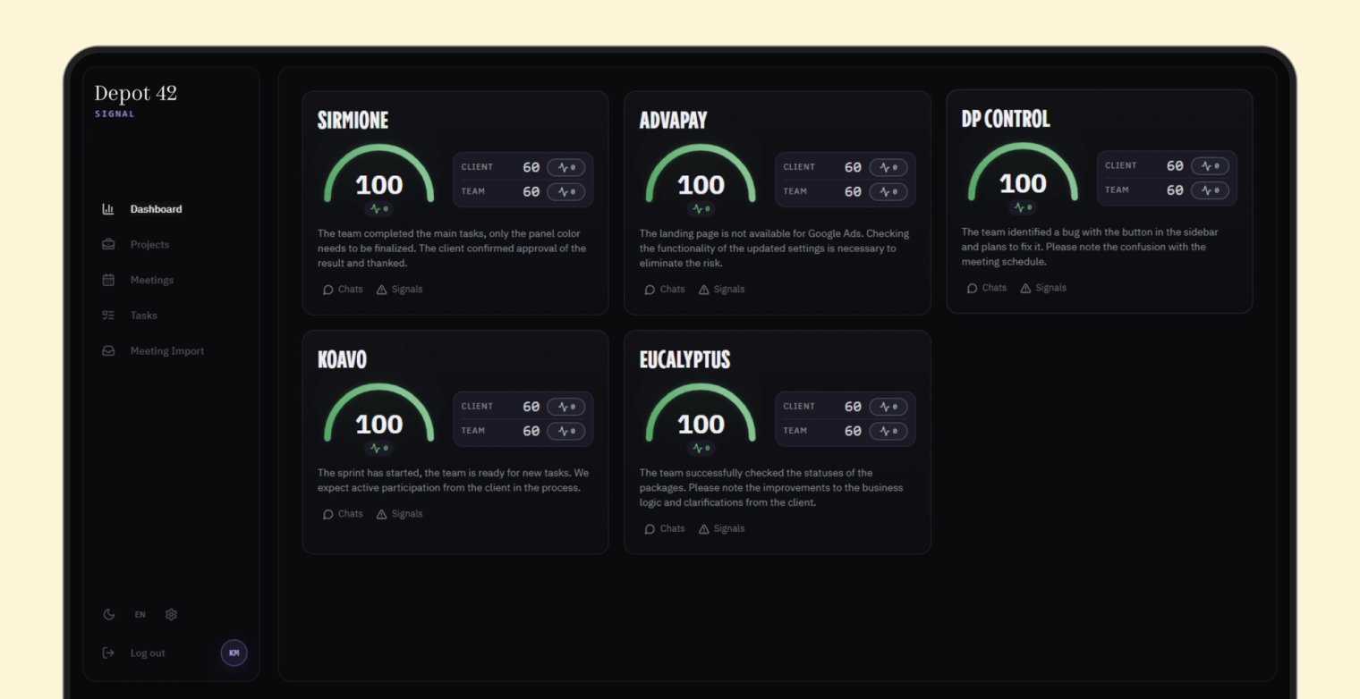 Signal's dashboard