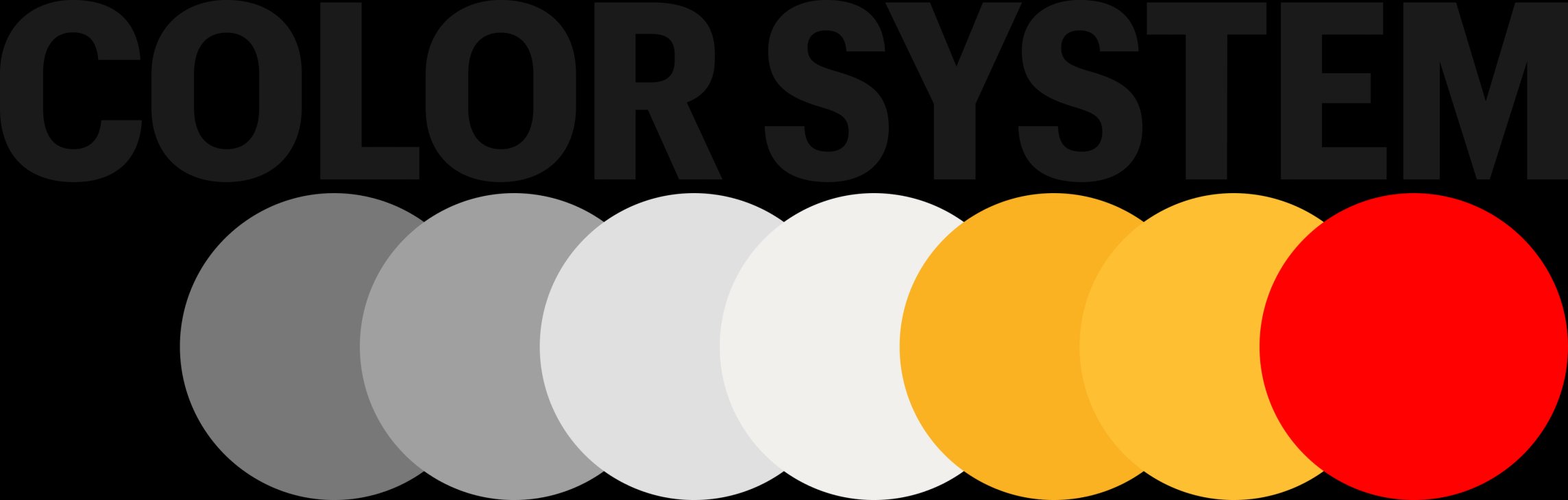 Emex color system: grey, yellow and red swatches