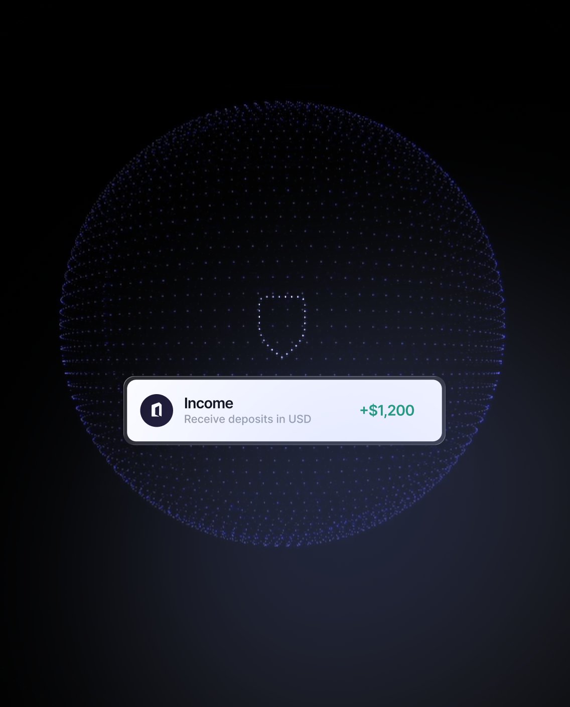MSB Gate income card over a dotted sphere